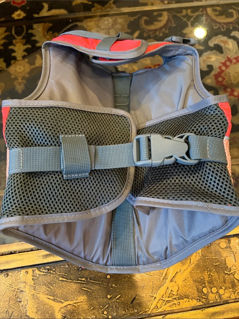 NWT Bright Pink Dog Swim Life Jacket Harness with Mesh Panels Whale Design Small